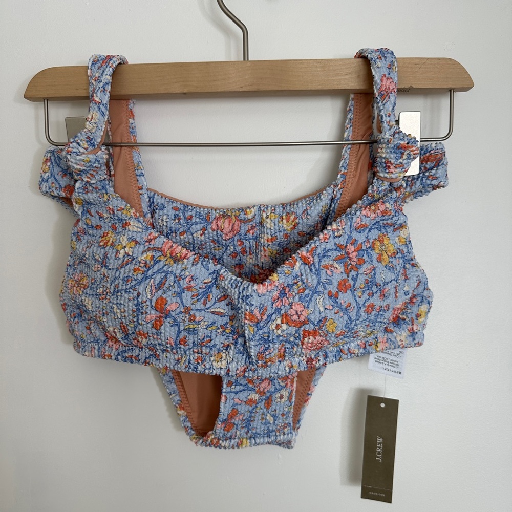 J. Crew Scrunchie Bikini Set Afternoon floral NWT Small Cool Breeze